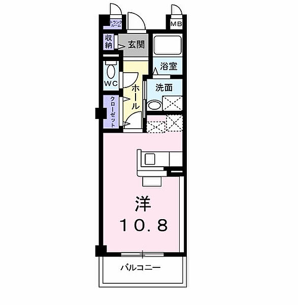 セレーノ・Ｂ 205｜鳥取県米子市車尾南1丁目(賃貸マンション1R・2階・31.01㎡)の写真 その2