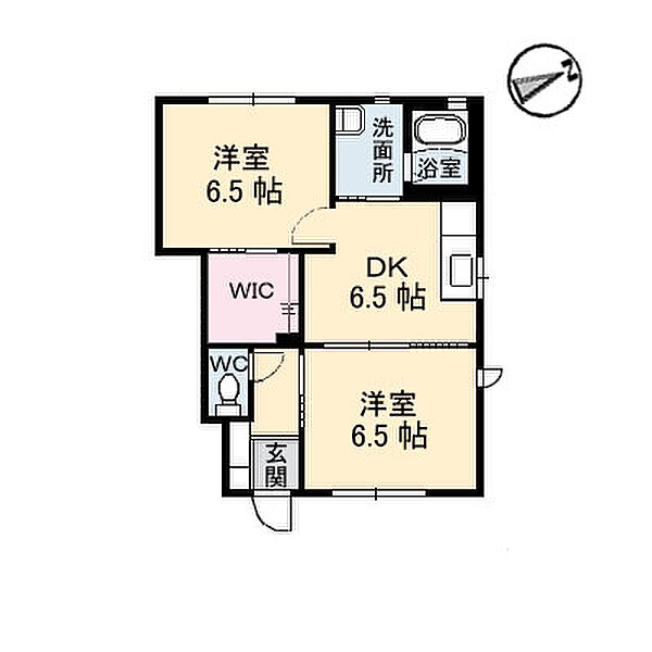 グレイスA棟 103｜鳥取県米子市上福原6丁目(賃貸アパート2DK・1階・46.59㎡)の写真 その2