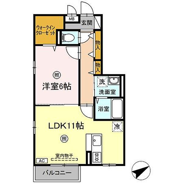 サウスグラース 201｜鳥取県米子市西福原6丁目(賃貸アパート1LDK・2階・45.42㎡)の写真 その2