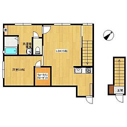 Oneleaf 1LDKの間取図画像