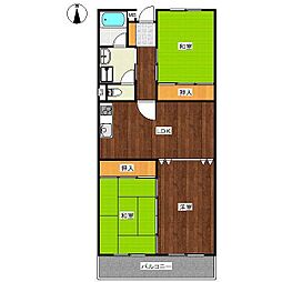 マンション川口 3LDKの間取図画像
