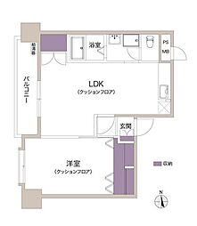 グリーンキャピタル吾妻橋 1LDKの間取図画像