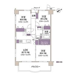 ロイヤルシャトー中村橋 3LDKの間取図画像