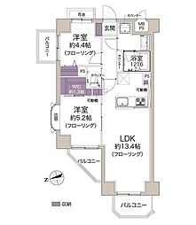 ライオンズマンション北綾瀬第6 2LDKの間取図画像