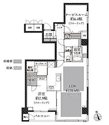 半蔵門ハウス 1SLDKの間取図画像