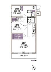 藤和中野コープ 2LDKの間取図画像