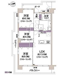 浦和常盤パークホームズ 3LDKの間取図画像