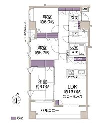 アルカーデンテラ 3LDKの間取図画像