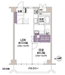 マンション中落合ガーデニア 1LDKの間取図画像