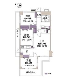 クリオ上大岡八番館 3LDKの間取図画像