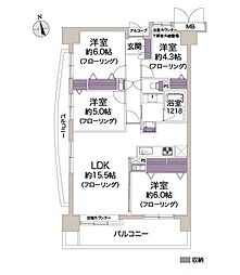 パークスクエア浦和埼大通り 4LDKの間取図画像