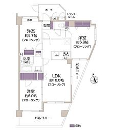 日神パレステージ光が丘2 3LDKの間取図画像