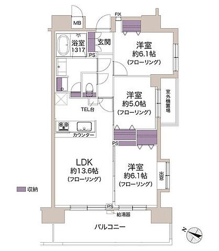 3LDK 間取り
