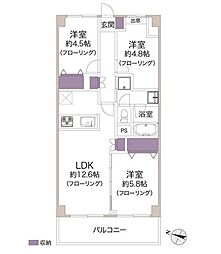 エンゼルハイム東雪谷 3LDKの間取図画像