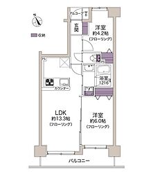 パーク・ノヴァ藤沢 2LDKの間取図画像