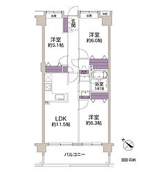 アイディーコート市川 3LDKの間取図画像