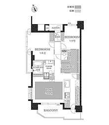 藤和シティホームズ代々木二丁目 2LDKの間取図画像