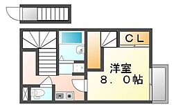 JR予讃線 香西駅 徒歩7分の賃貸アパート 2階1Kの間取り