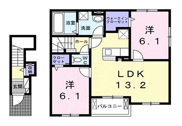 香川県さぬき市志度(賃貸アパート2LDK・2階・61.27㎡)の写真 その2