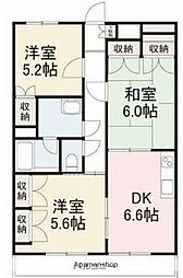 高松琴平電気鉄道長尾線 高田駅 徒歩33分の賃貸マンション 2階3DKの間取り