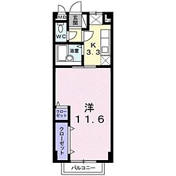 高松琴平電気鉄道琴平線 太田駅 徒歩12分の賃貸アパート 2階1Kの間取り
