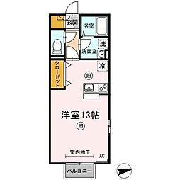 高松琴平電気鉄道長尾線 花園駅 徒歩11分の賃貸アパート 1階ワンルームの間取り