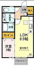 高松琴平電気鉄道琴平線 三条駅 徒歩15分の賃貸アパート 1階1LDKの間取り