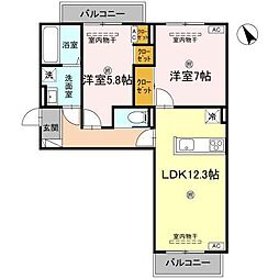 間取図画像 2LDK