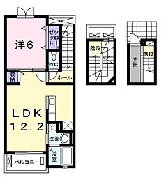 JR予讃線 丸亀駅 徒歩26分の賃貸アパート 3階1LDKの間取り