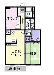 高松琴平電気鉄道琴平線 琴電琴平駅 徒歩32分の賃貸アパート 1階2LDKの間取り
