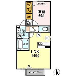 高松琴平電気鉄道琴平線 太田駅 徒歩29分の賃貸アパート 1階1LDKの間取り