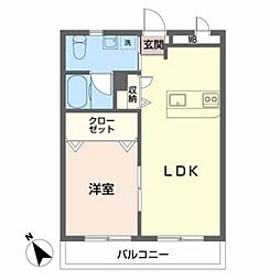 JR予讃線 宇多津駅 徒歩8分の賃貸マンション 1階1LDKの間取り