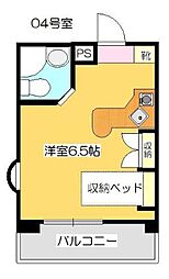 高松琴平電気鉄道志度線 松島二丁目駅 徒歩3分の賃貸マンション 3階ワンルームの間取り
