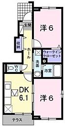 高松琴平電気鉄道長尾線 池戸駅 徒歩38分の賃貸アパート 1階2DKの間取り