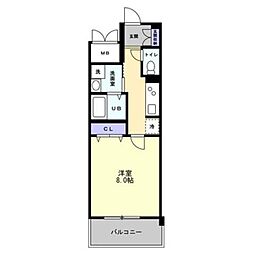 S-RESIDENCE中新町avelis 10階1Kの間取り