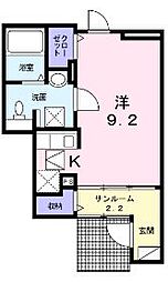 JR予讃線 宇多津駅 徒歩28分の賃貸アパート 1階1Kの間取り