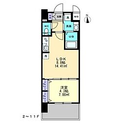 S-RESIDENCE中央町alectra 5階1LDKの間取り