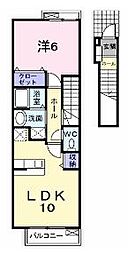 JR予讃線 宇多津駅 徒歩7分の賃貸アパート 2階1LDKの間取り