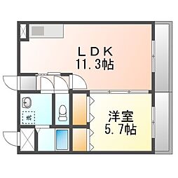 高松琴平電気鉄道長尾線 元山駅 徒歩15分の賃貸マンション 1階1LDKの間取り