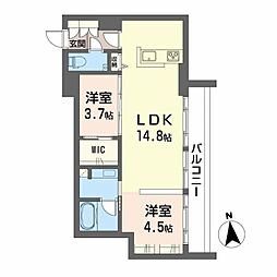高松琴平電気鉄道長尾線 林道駅 徒歩15分の賃貸アパート 3階2LDKの間取り