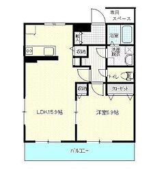 高松琴平電気鉄道長尾線 元山駅 徒歩38分の賃貸マンション 1階1LDKの間取り
