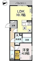 高松琴平電気鉄道琴平線 片原町駅 徒歩5分の賃貸アパート 2階1LDKの間取り