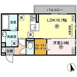 高松琴平電気鉄道琴平線 三条駅 徒歩22分の賃貸アパート 1階1LDKの間取り