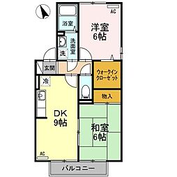 高松琴平電気鉄道長尾線 水田駅 4.1kmの賃貸アパート 2階2DKの間取り