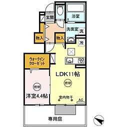 JR予讃線 丸亀駅 徒歩6分の賃貸アパート 1階1LDKの間取り