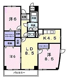 JR予讃線 宇多津駅 徒歩10分の賃貸マンション 5階3LDKの間取り