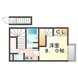 JR高徳線 志度駅 徒歩8分の賃貸アパート 2階1Kの間取り