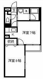 高松琴平電気鉄道長尾線 木太東口駅 徒歩3分の賃貸マンション 1階2Kの間取り