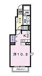 JR瀬戸大橋線 坂出駅 徒歩20分の賃貸アパート 1階1Kの間取り