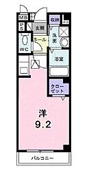 フローラB ワンルームの間取図画像